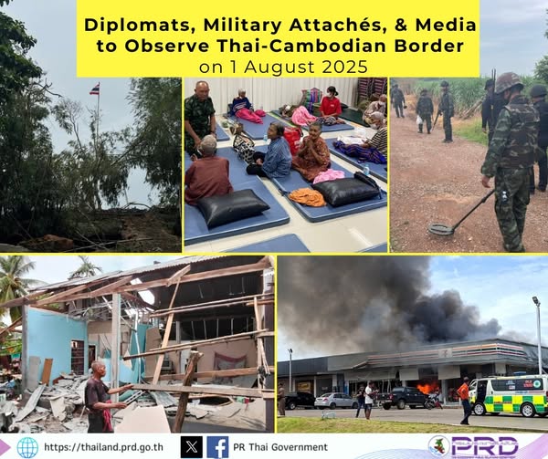Diplomats, Military Attaches, & Media to Observe Thai-Cambodia Border on 1 August 2025