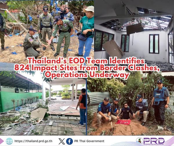 Thailand's EOD Team Identifies 824 Impact Sites from Border Clashes, Operations Undaerway