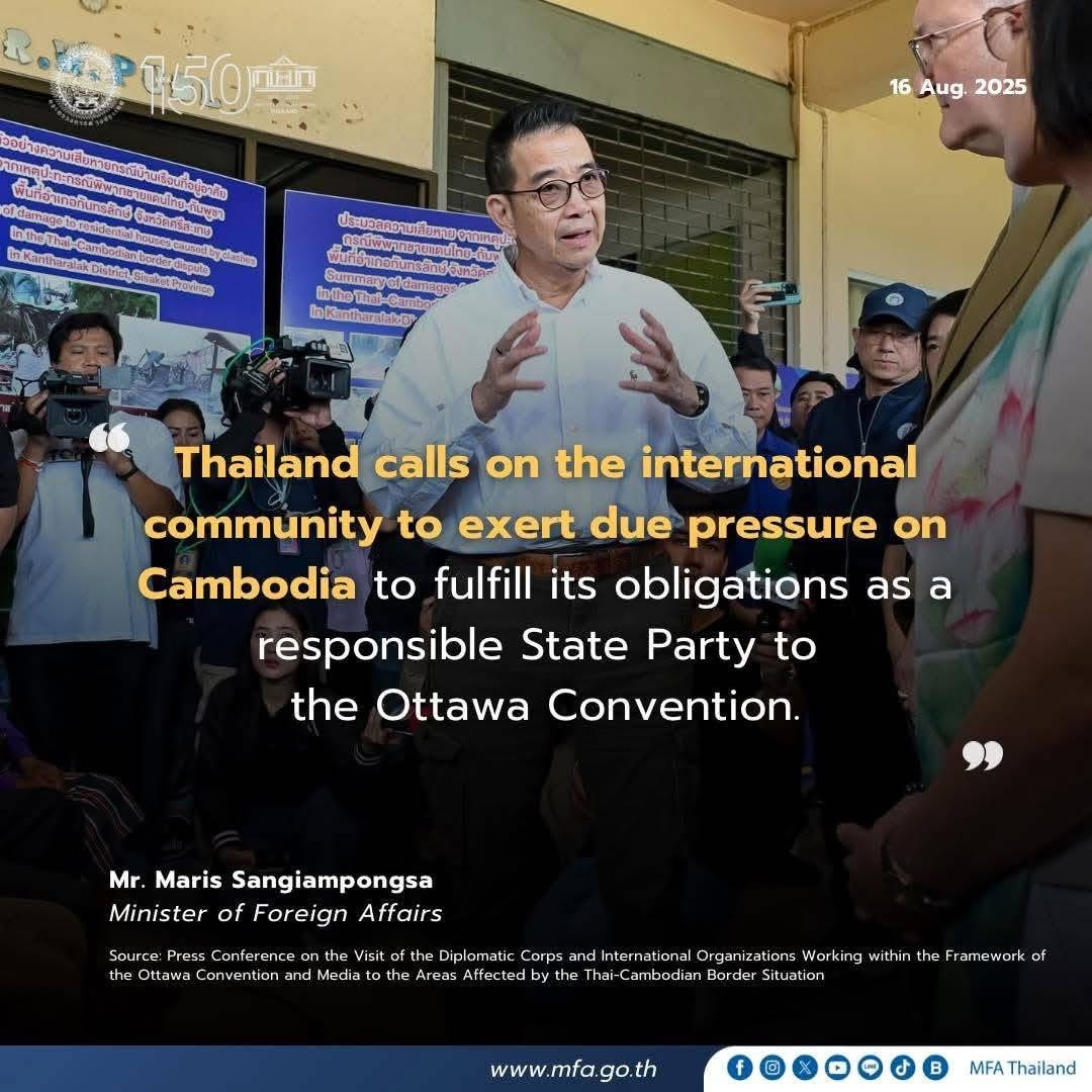 Key Statement: Thailand&rsquo;s Foreign Minister Maris Sangiampongsa on Diplomatic Corps Visit to Thai-Cambodian Border Conflict Areas