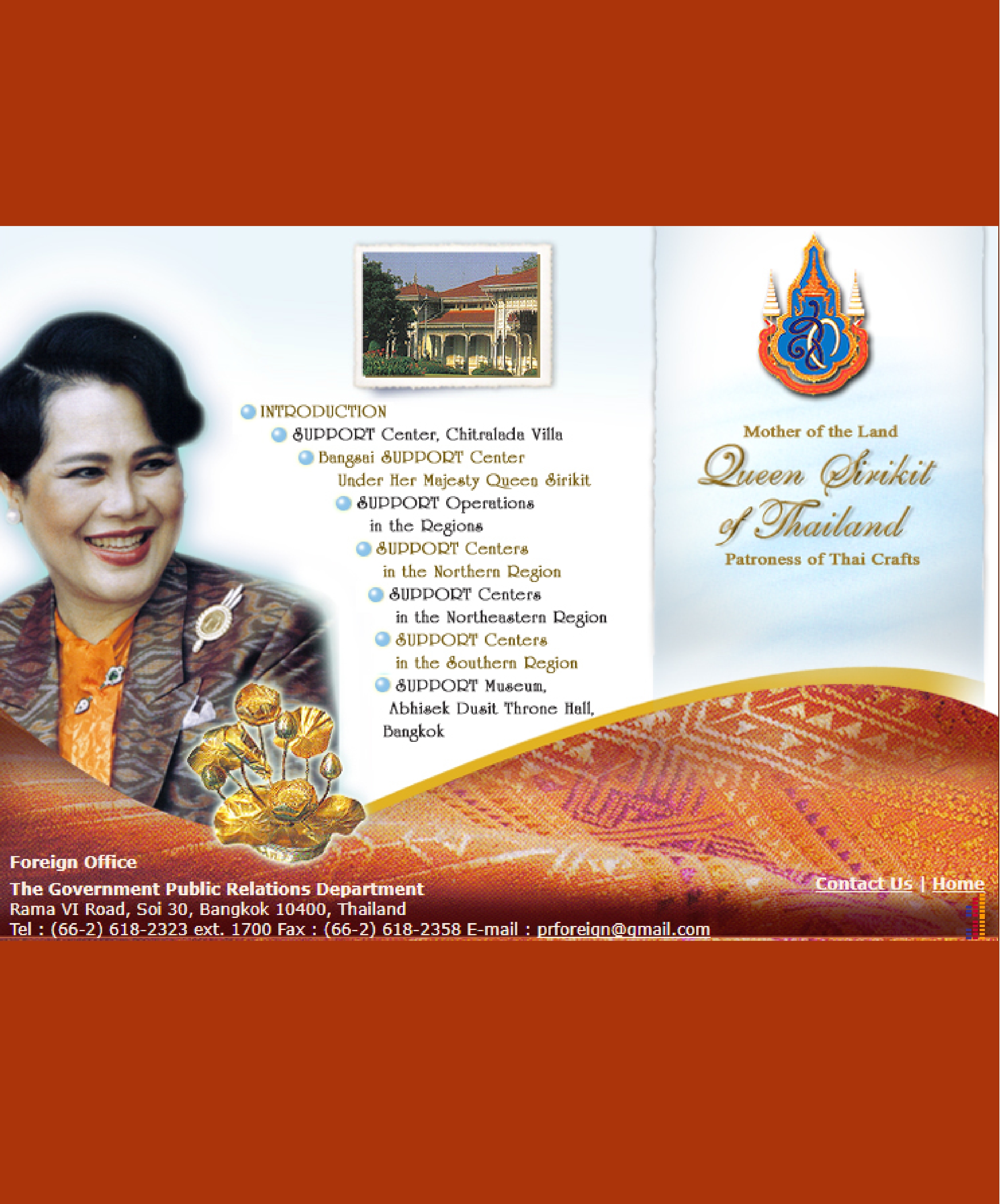 Queen Sirikit of Thailand Patroness of Thai Crafts