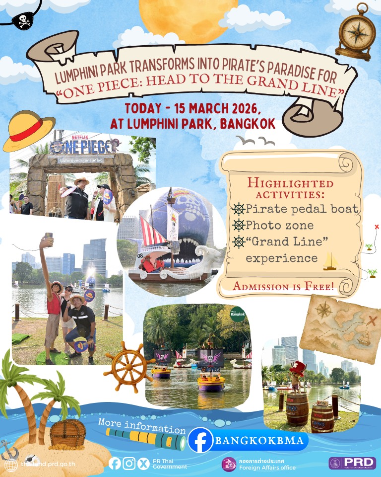 Lumpini Park Transforms into Pirate's Paradise for "One Piece: Head to the Grand Line," Today - 15 March 2026, at Lumphini Park, Bangkok