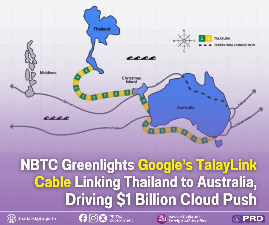 NBTC Greenlights Google&rsquo;s TalayLink Cable Linking Thailand to Australia, Driving $1 Billion Cloud Push