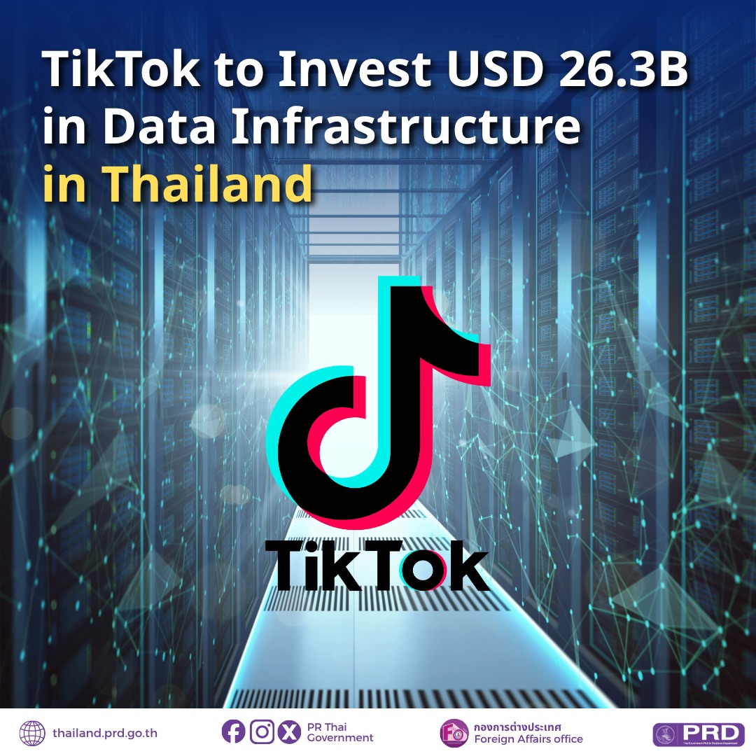 Tiktok to Invest USD 26.3B in Data Infrastructure in Thailand