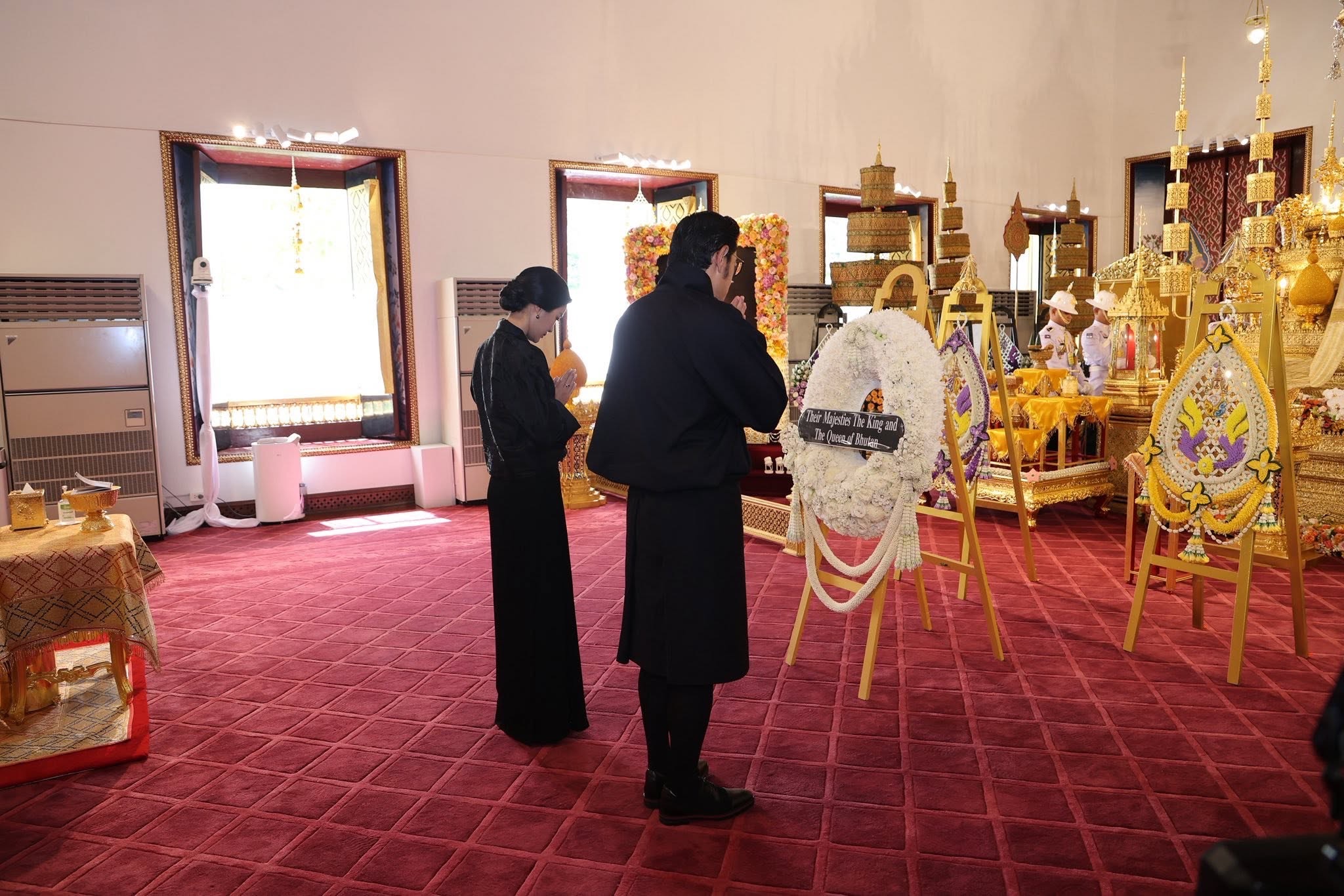 King and Queen of Bhutan Pay Their Respects to HRH Princess Bajrakitiyabha