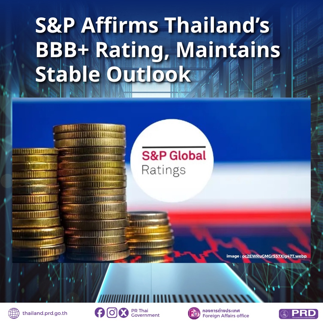 S&P Affirms Thailand's BBB+ Rating With Stable Outlook 