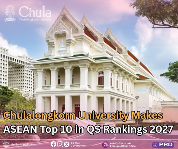 Chulalongkorn University Makes ASEAN Top 10 in QS Rankings 2027