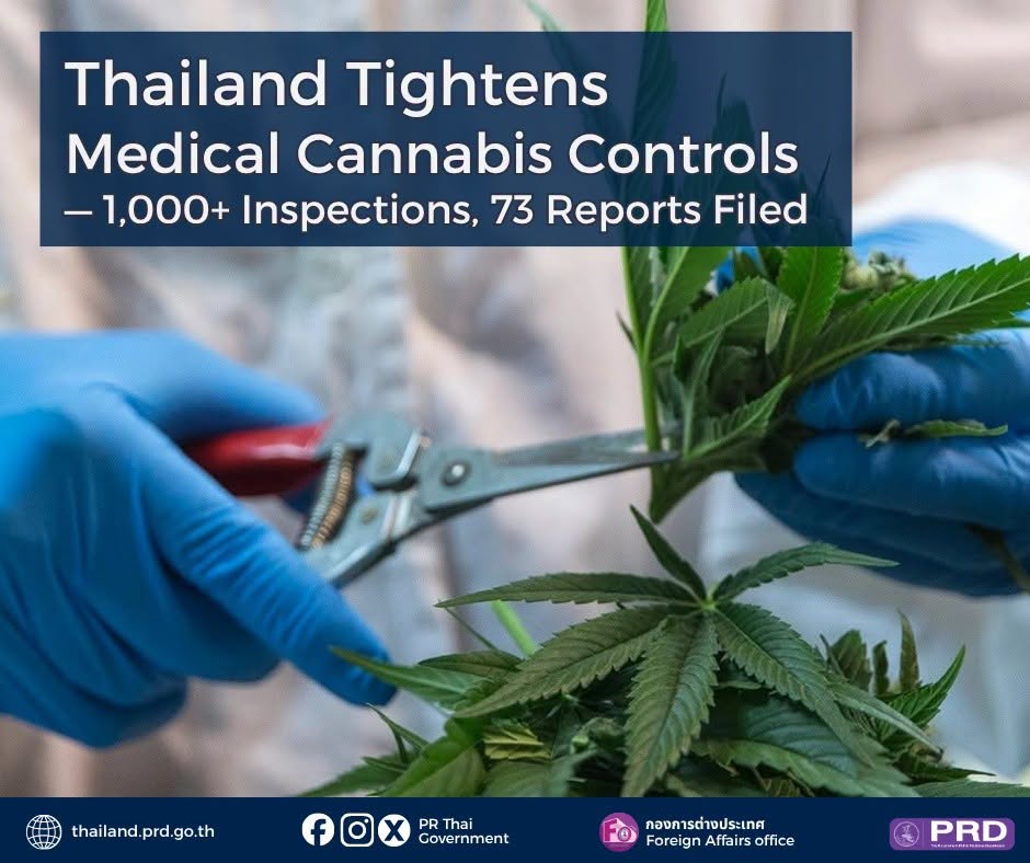 Thailand Tightens Medical Cannabis Controls: 1,000+ Inspections, 73 Reports Filed