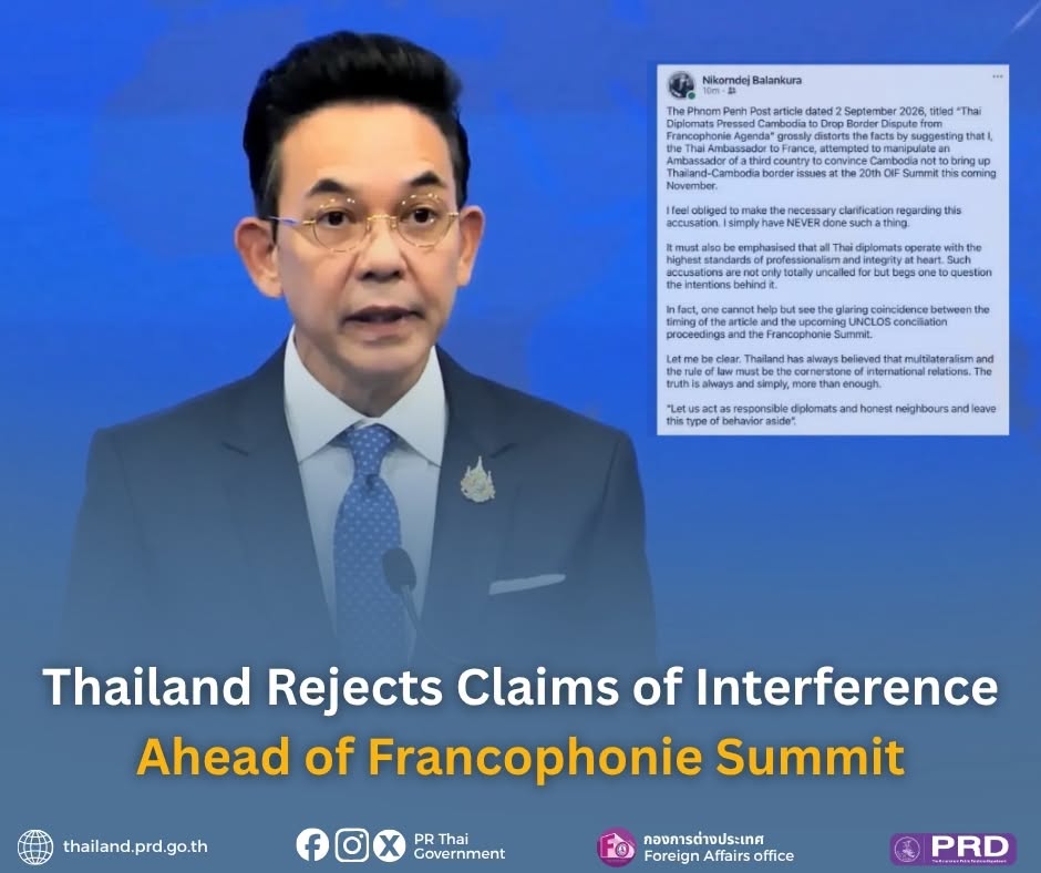 Thailand Rejects Claims of Interference Ahead of Francophonie Summit
