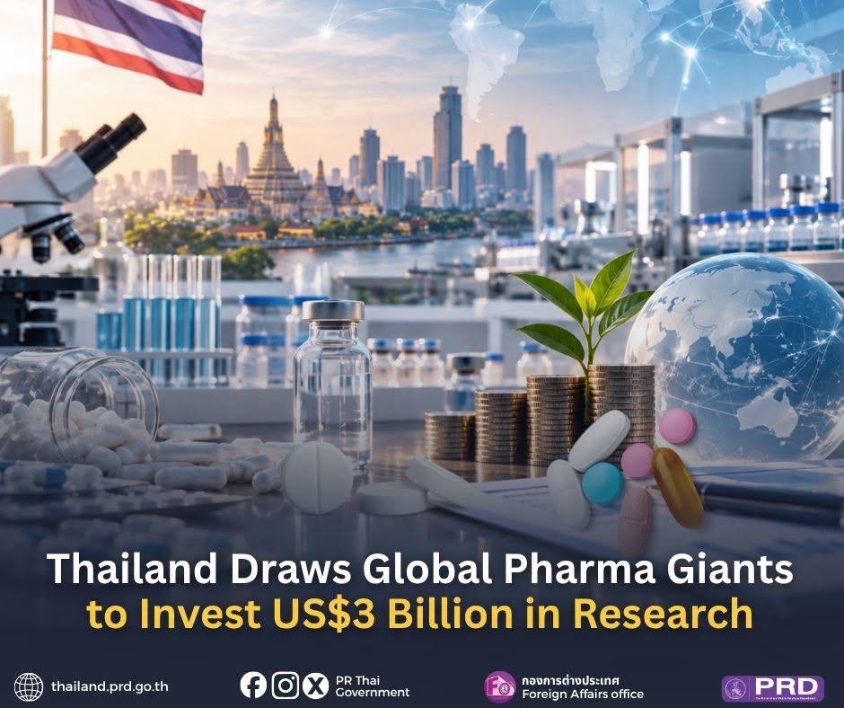Thailand Draws Global Pharma Giants to Invest US$3 Billion in Research