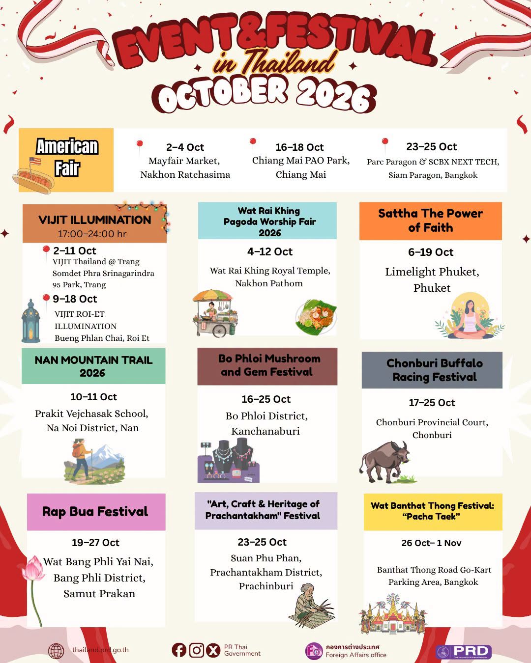 Festivals and Events in October 2026