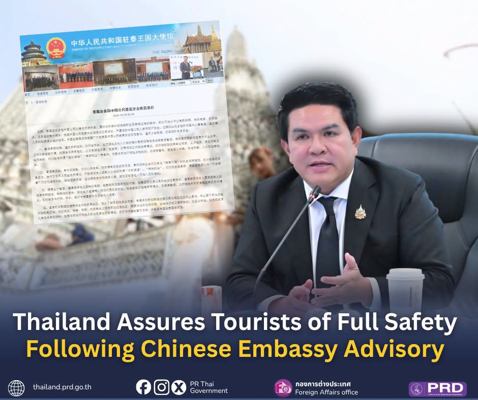 Thailand Assures Tourists of Full Safety Following Chinese Embassy Advisory