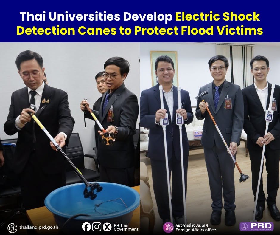 Thai Universities Develop Electric Shock Detection Canes to Protect Flood Victims